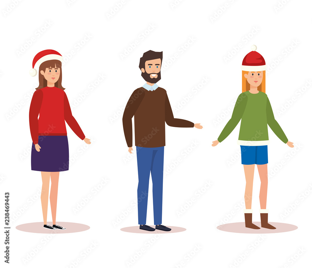 parents couple with daughter with winter clothes parents couple with daughter with winter clothes