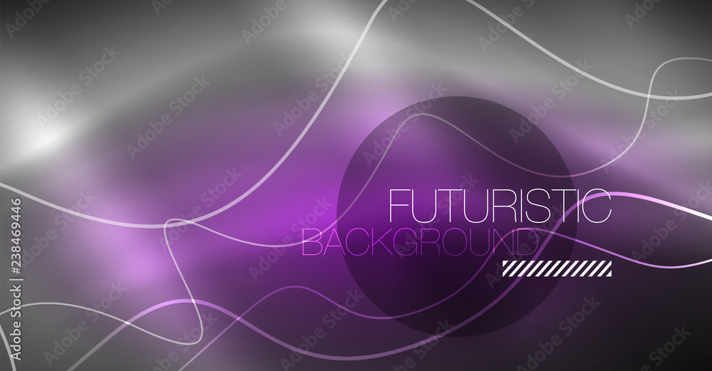 Neon lines wave background. Abstract composition Neon lines wave background. Abstract composition