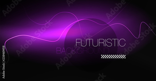 Neon lines wave background. Abstract composition