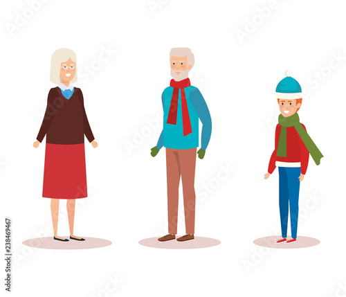grandparents couple with grandson