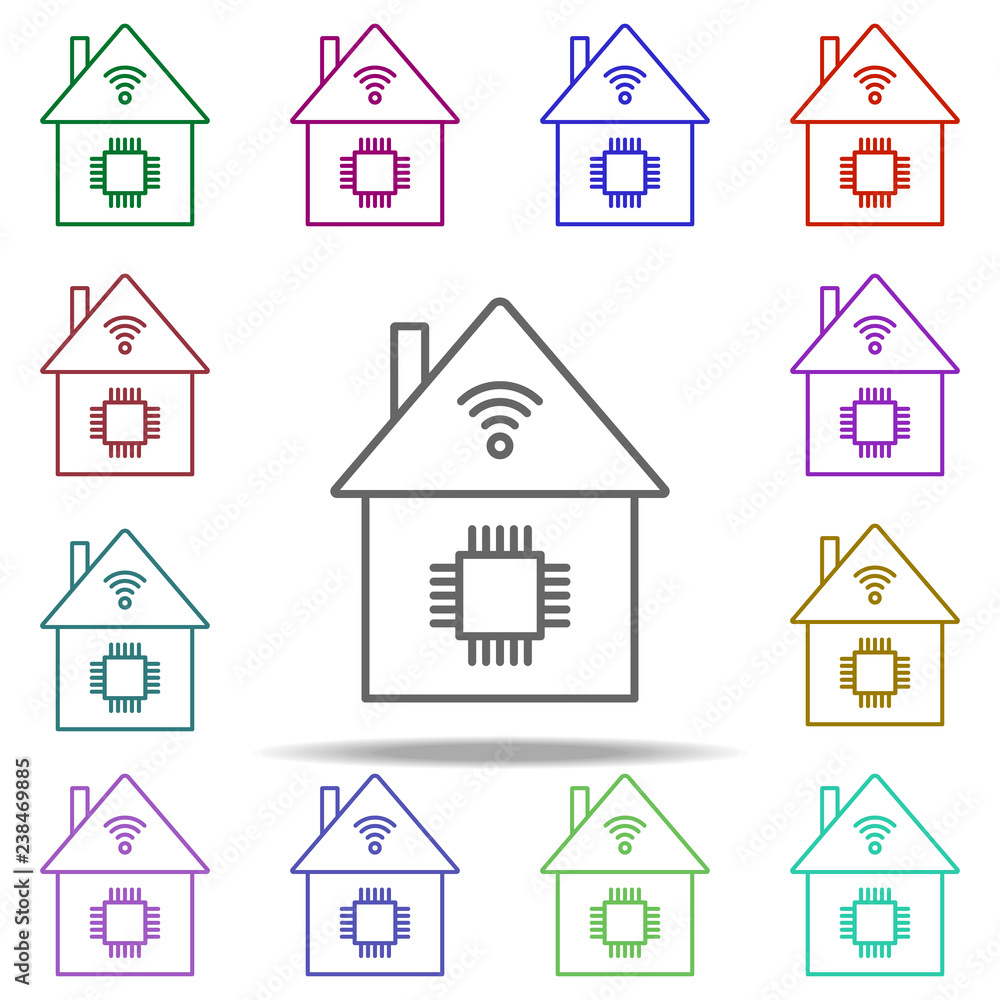 smart House icon. Elements of intelligence in multi color style icons. Simple icon for websites, web design, mobile app, info graphics smart House icon. Elements of intelligence in multi color style icons. Simple icon for websites, web design, mobile app, info graphics