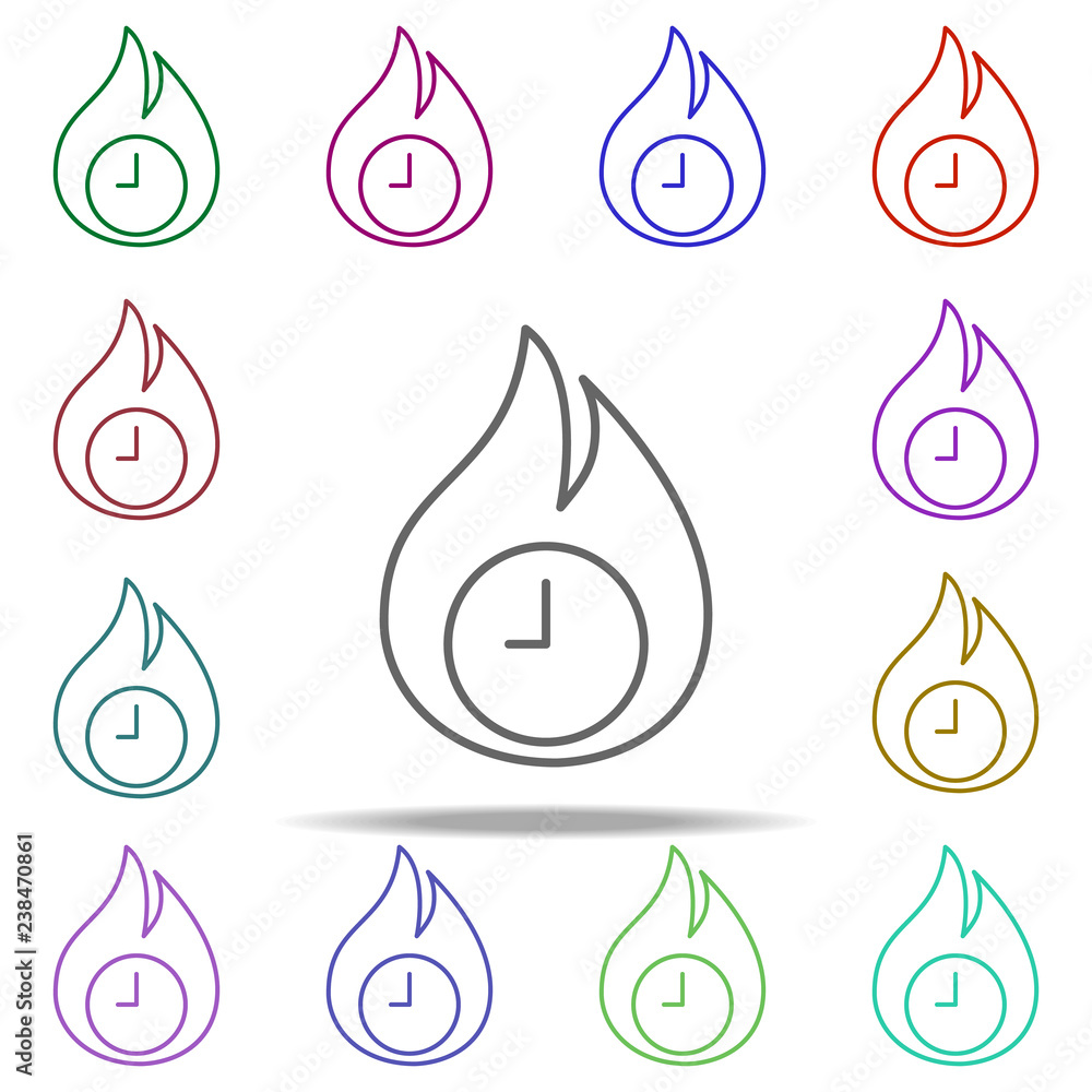 fire time icon. Element of time value icon for mobile concept and web apps. Thin line fire time icon can be used for web and mobile on white background fire time icon. Element of time value icon for mobile concept and web apps. Thin line fire time icon can be used for web and mobile on white background