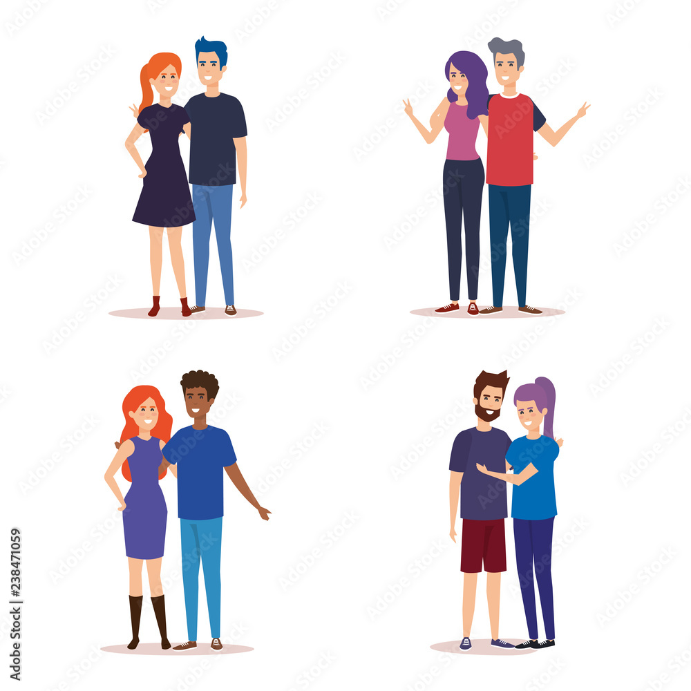 Fototapeta premium group of people characters