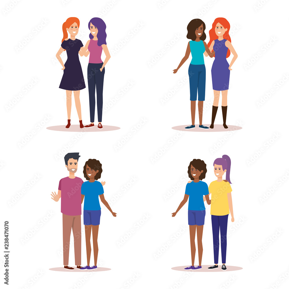 Fototapeta premium group of people characters