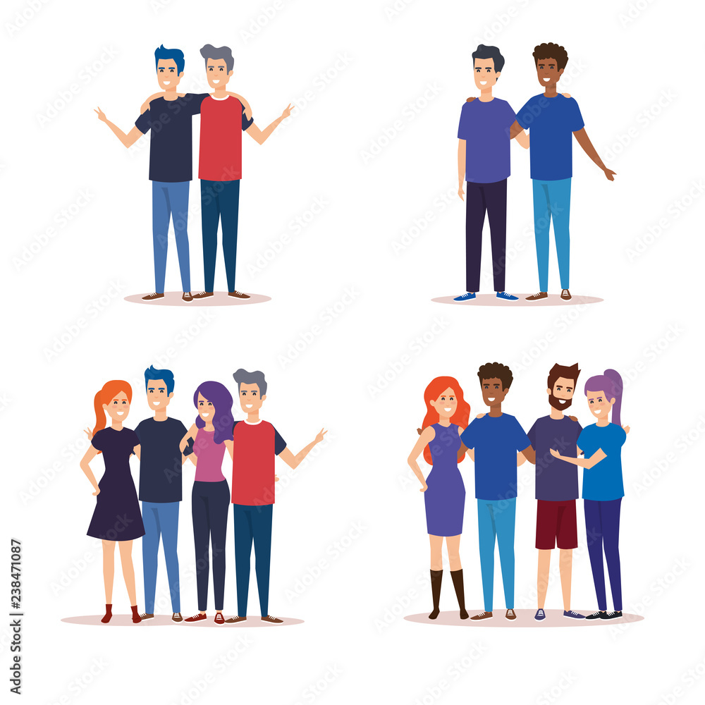 Fototapeta premium group of people characters