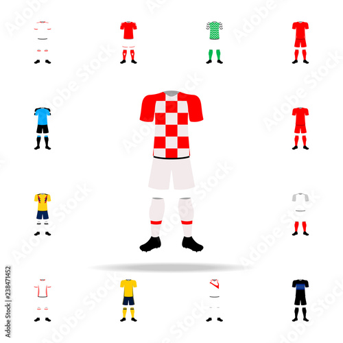 Croatia national football form illustration icon. Football icons universal set for web and mobile