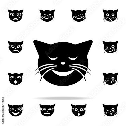 Fototapeta Naklejka Na Ścianę i Meble -  satisfied cat icon. cat smile icons universal set for web and mobile