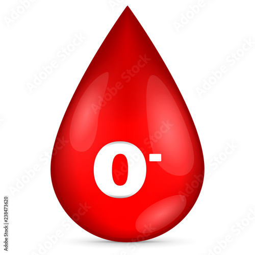 O Negative 3D red Blood Drop 