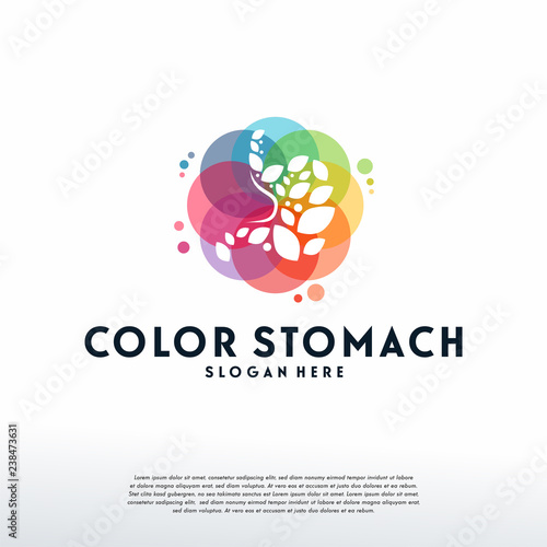 Colorful Nature Stomach logo vector, Stomach logo designs template, design concept, logo, logotype element for template
