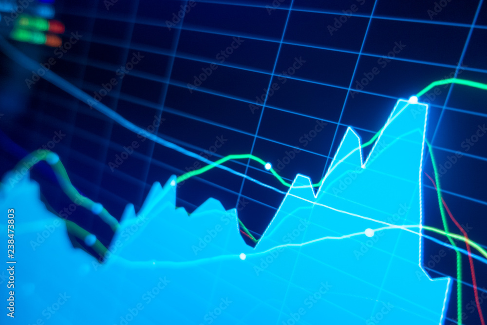 Stock market trading graph and candlestick chart for financial investment concept. Abstract finance background. Stock market trading graph and candlestick chart for financial investment concept. Abstract finance background.
