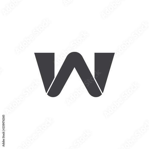 letters w arrow up geometric logo