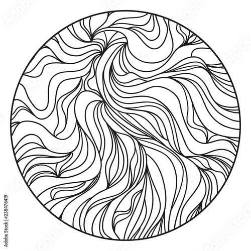 Wavy background. Hand drawn waves. Stripe abstract texture with many lines. Waved pattern. Black and white illustration for banners, flyers or posters