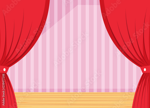 A stage curtain template