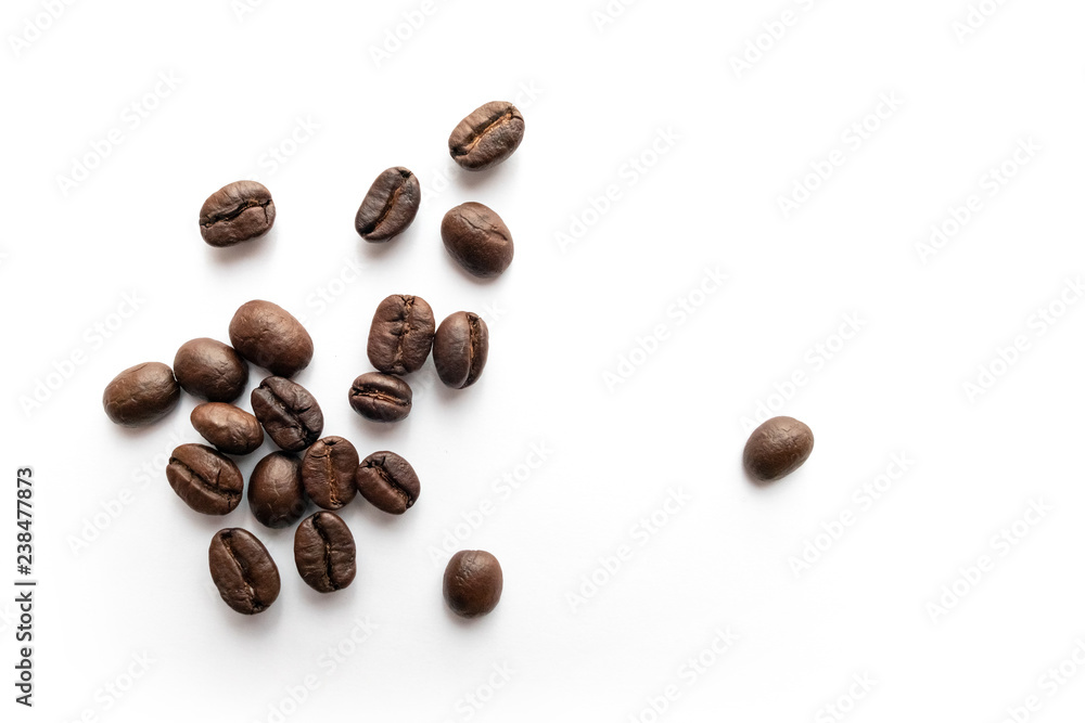 Coffee beans on white background. Coffee beans on white background.