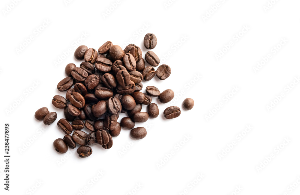 Coffee beans on white background. Coffee beans on white background.