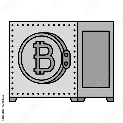 safe box with bitcoin symbol