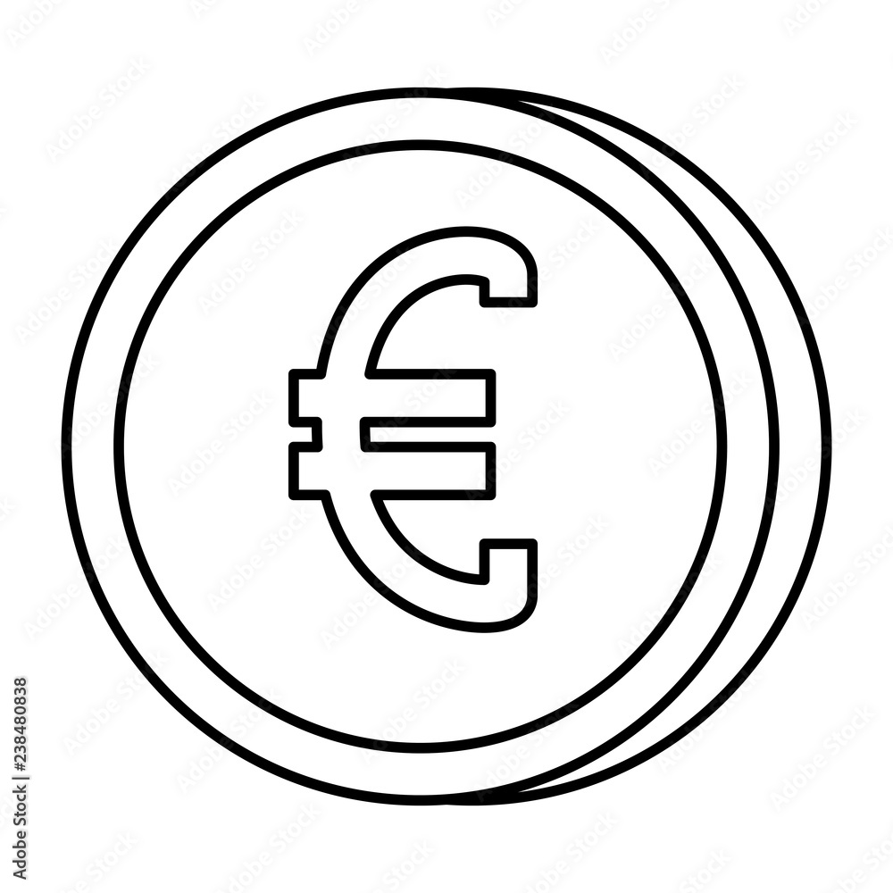 euro coin isolated icon euro coin isolated icon