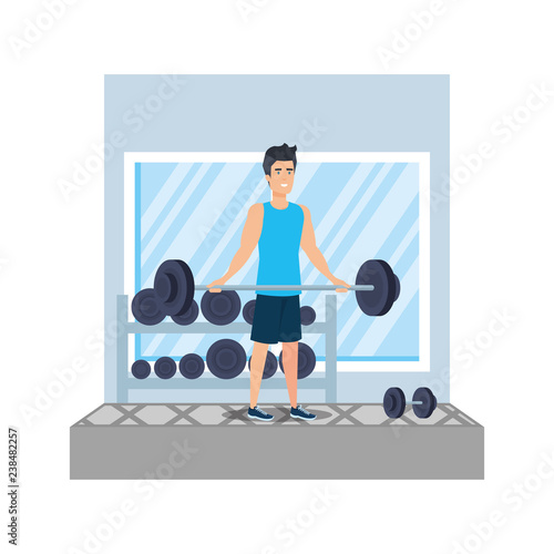 strong man lifting weight in the gym