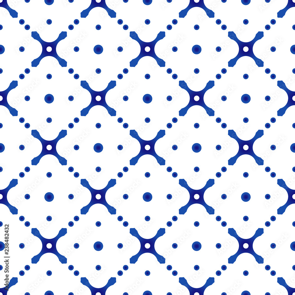 Naklejka premium porcelain indigo pattern