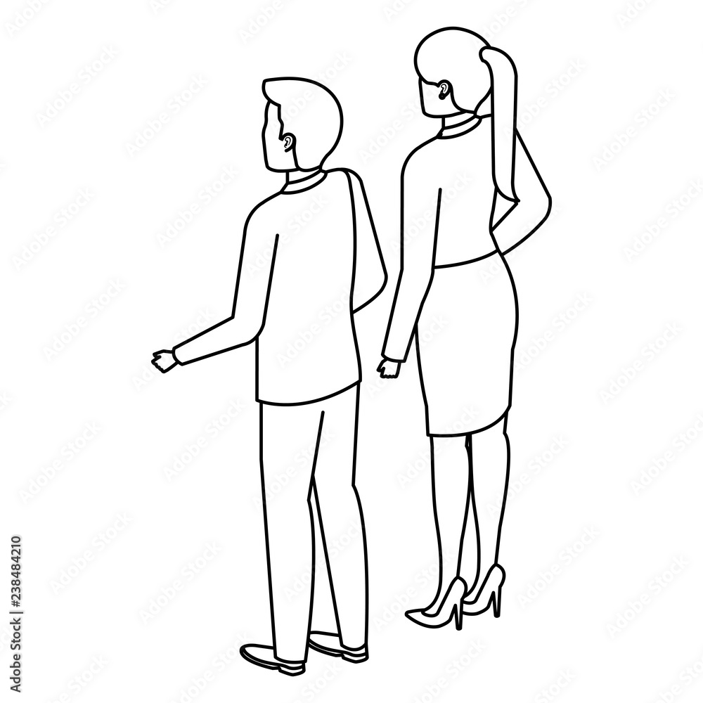 business couple back avatars characters business couple back avatars characters