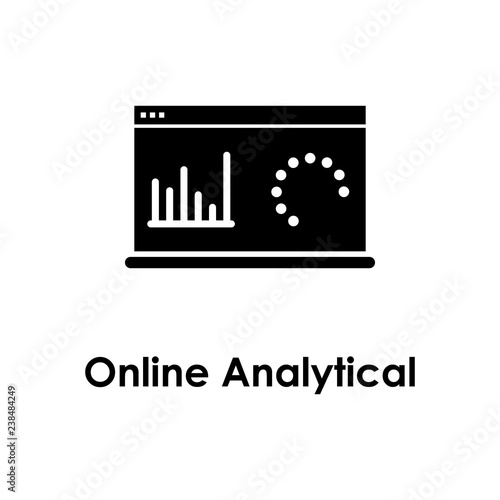 laptop, chart, online analytical icon. One of business collection icons for websites, web design, mobile app