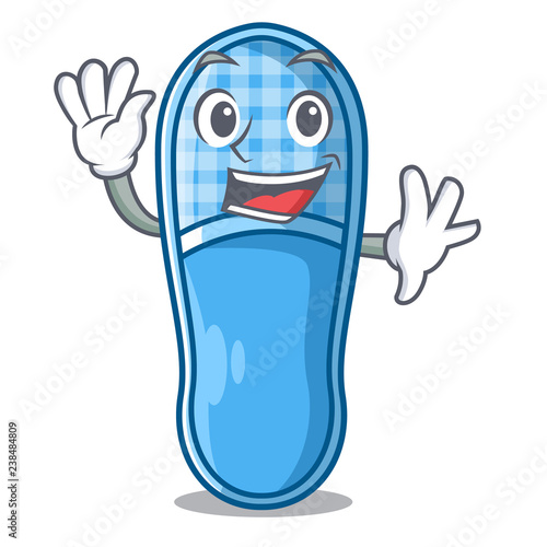 Waving slippers for sleep isolated on mascot