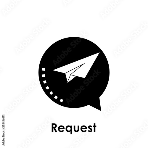 paper plane, bubble, send, request icon. One of business collection icons for websites, web design, mobile app