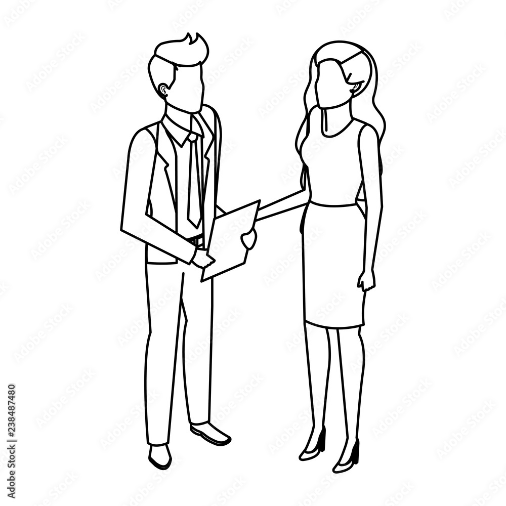 business couple avatars characters business couple avatars characters