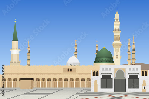 Medina Mosque in Saudi Arabia Illustration