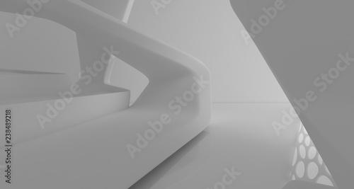 White smooth abstract architectural background. 3D illustration and rendering