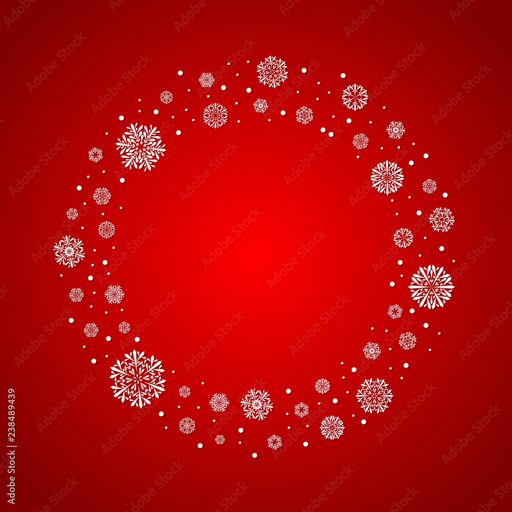 red winter background with white snowflakes frame. vector illustration red winter background with white snowflakes frame. vector illustration