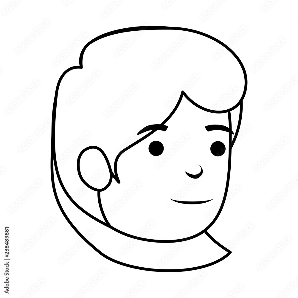 beautiful little girl head character beautiful little girl head character