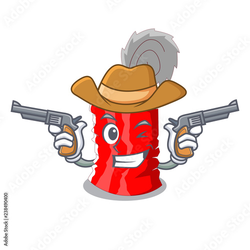 Cowboy Tin can shape on a cartoon