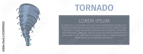 Tornado Danger Warning Flat Vector Web Banner