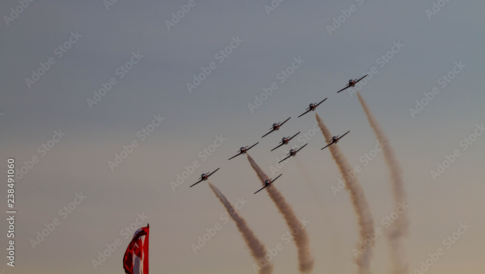9 plane formation flyover
