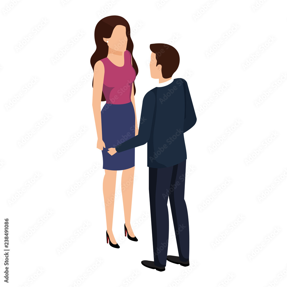 business couple talking avatars characters business couple talking avatars characters