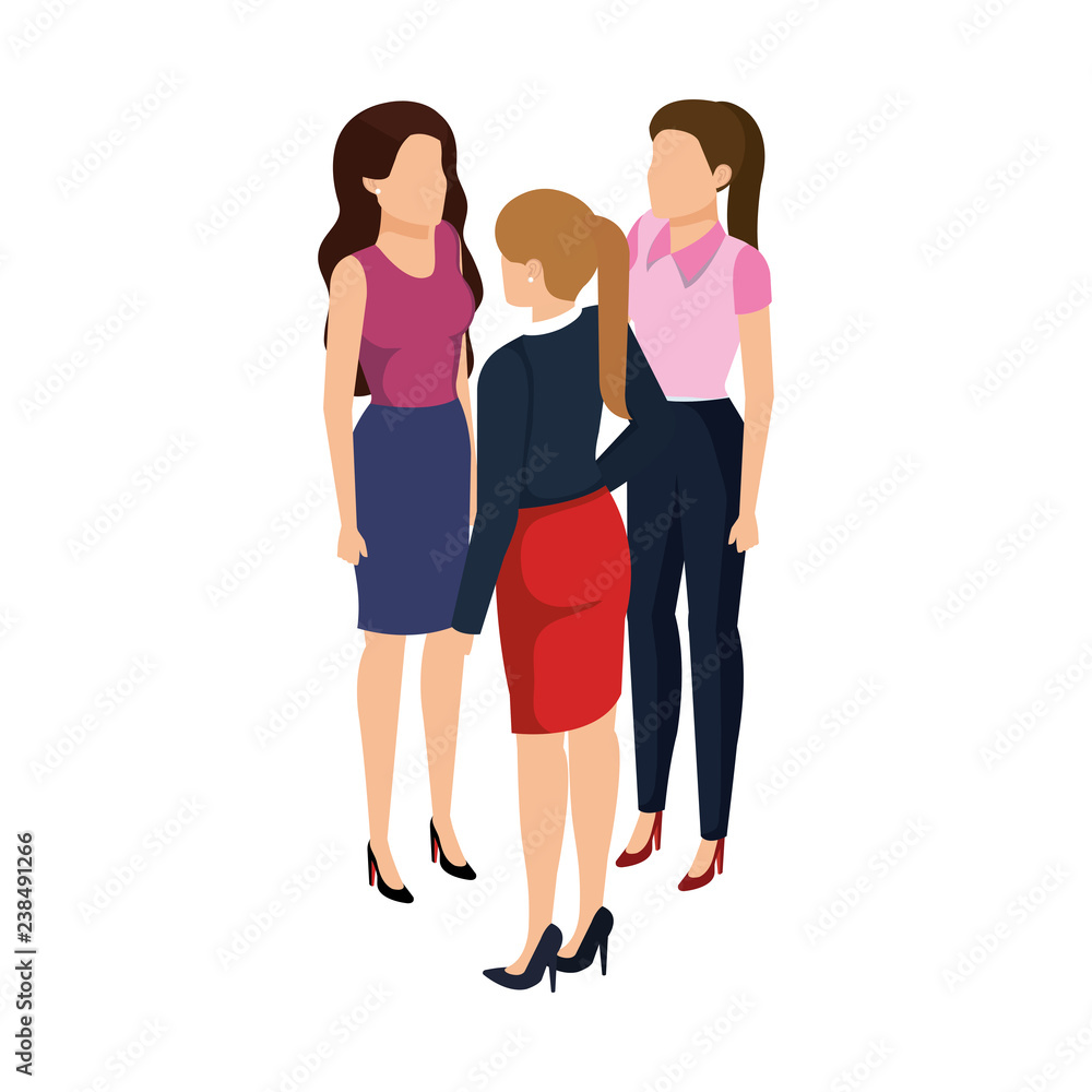Fototapeta premium group of businesswomen avatars characters