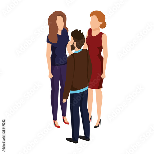 group of business people avatars characters