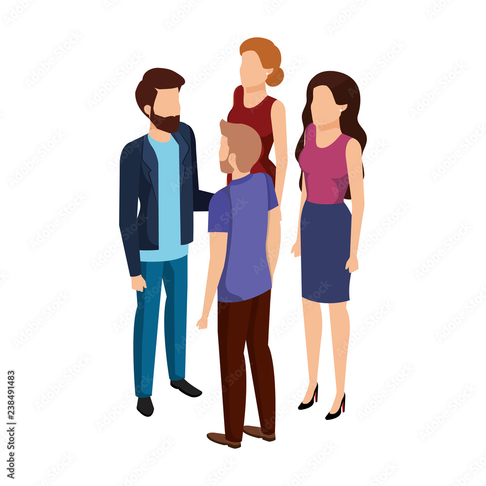 Fototapeta premium group of business people avatars characters