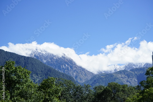 blue sky and mountain of Himachal Pradesh in India