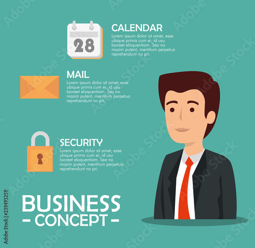 businessman with calendar and message information strategy