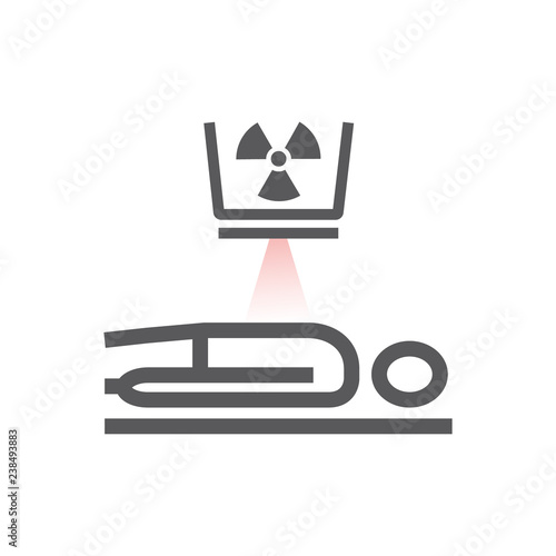 Body CT, CAT Scan. Line icon. Radiotherapy sign. Vector symbol for web graphic.