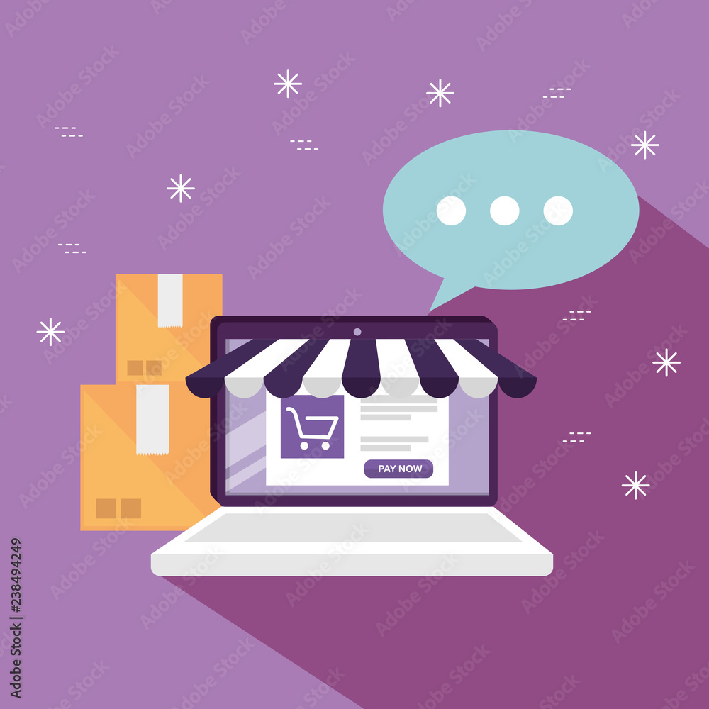 laptop with online market to shopping and packages laptop with online market to shopping and packages