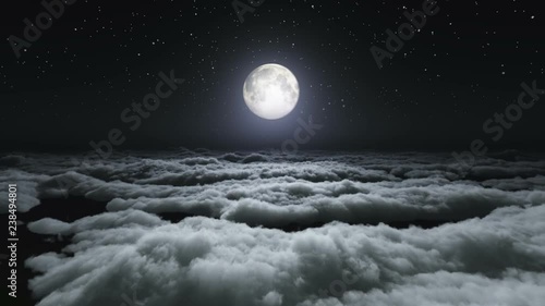 above clouds full moon
