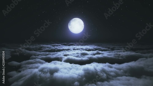 above clouds full moon photo