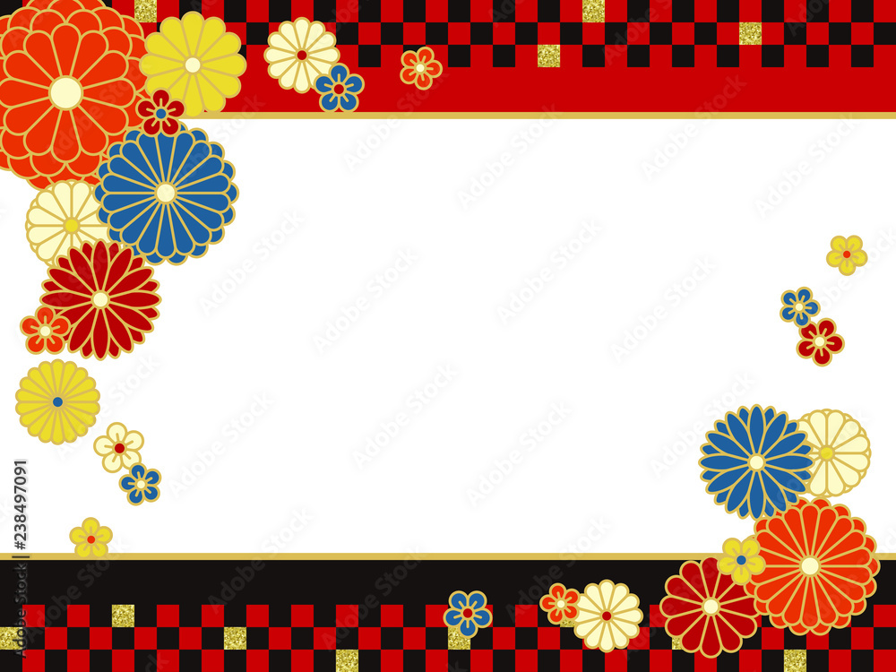 和風フレーム素材 菊文様 Stock Vector Adobe Stock