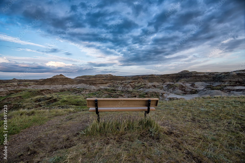 Empty chair in the Alberta badlands