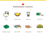 Vietnamese cuisine - Icon set