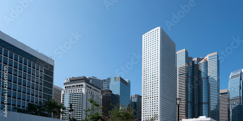 Photography Commercial buildings in Hongkong are low angle, China,