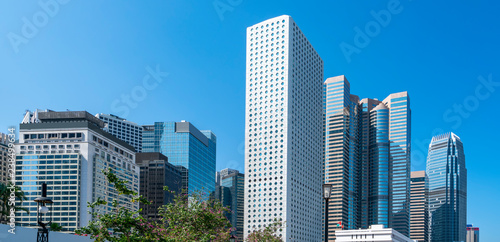 Photography Commercial buildings in Hongkong are low angle, China,